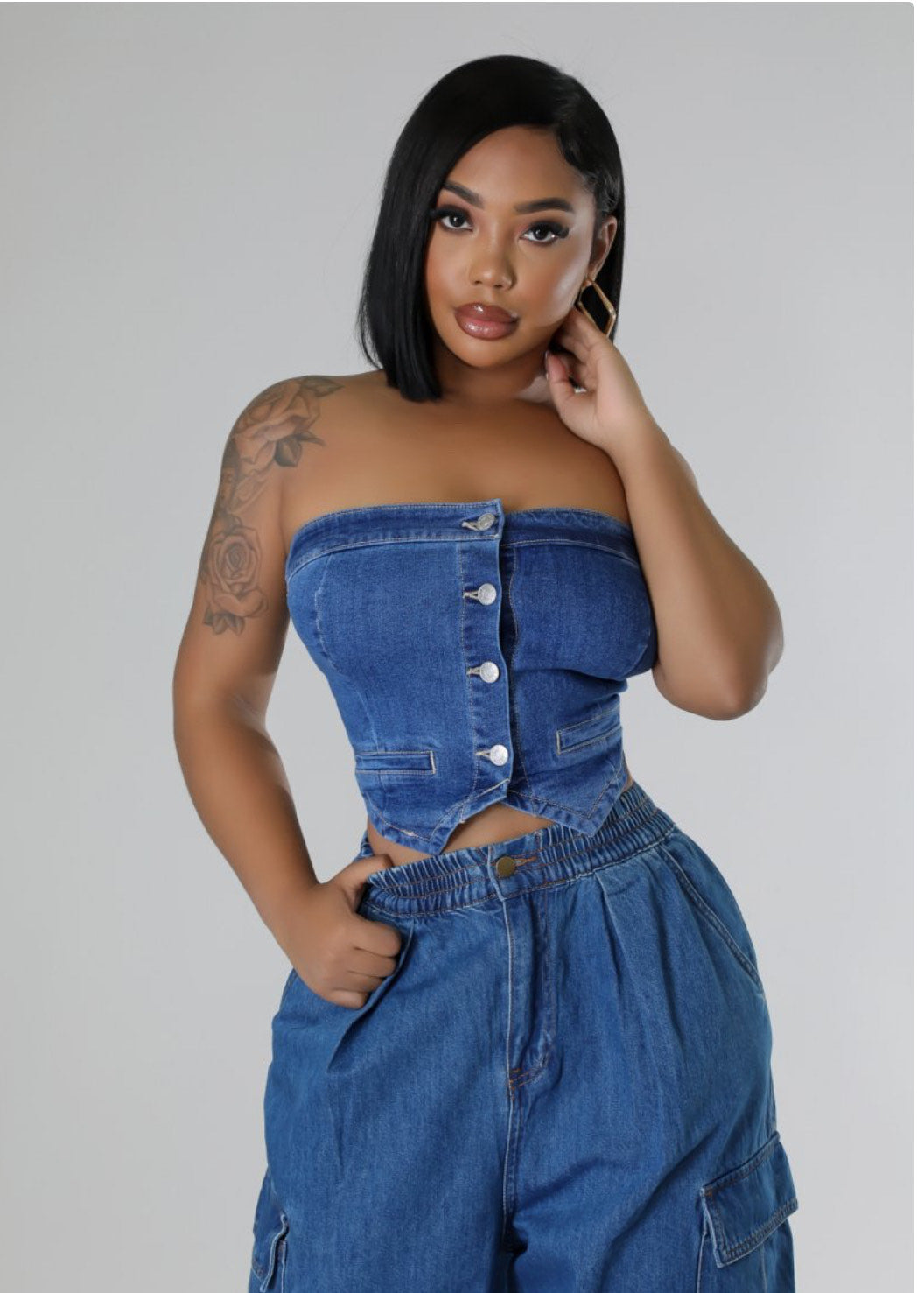 Shante Denim Tube Top